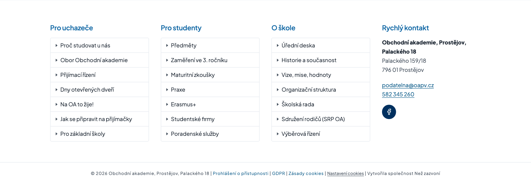 Patička webu