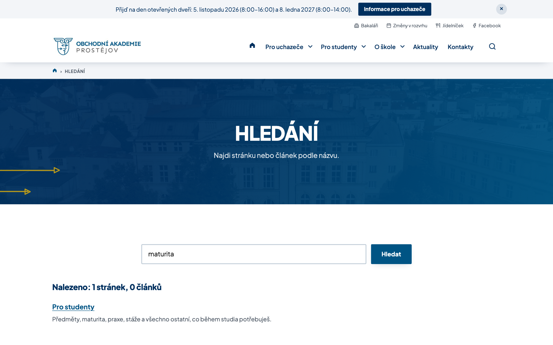 Výsledky hledání na webu