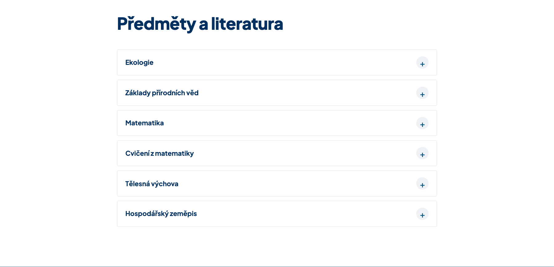 Sekce Akordeon na webu