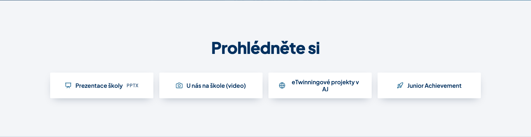 Sekce Tlačítka na webu