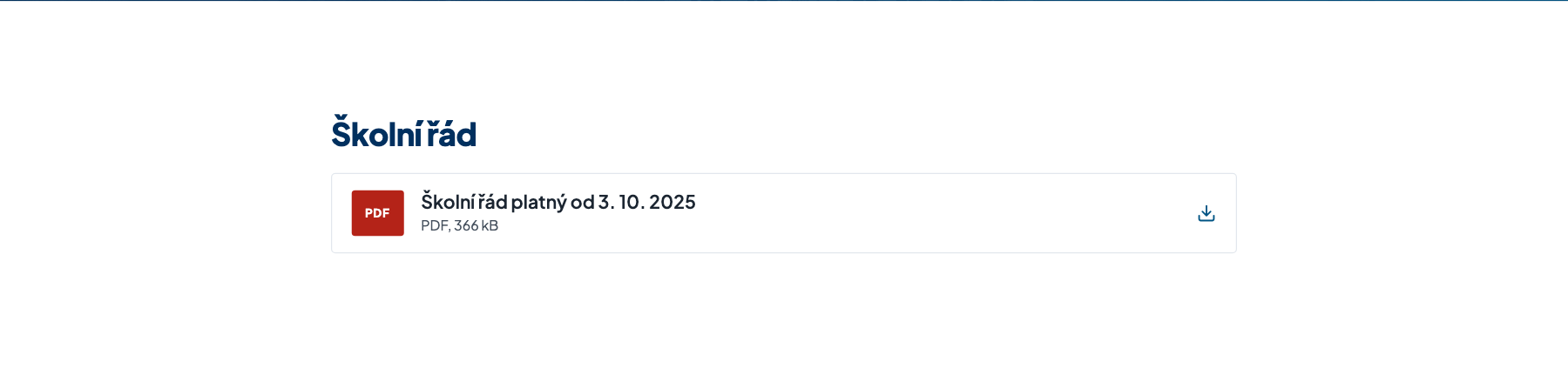 Sekce Dokumenty ke stažení na webu