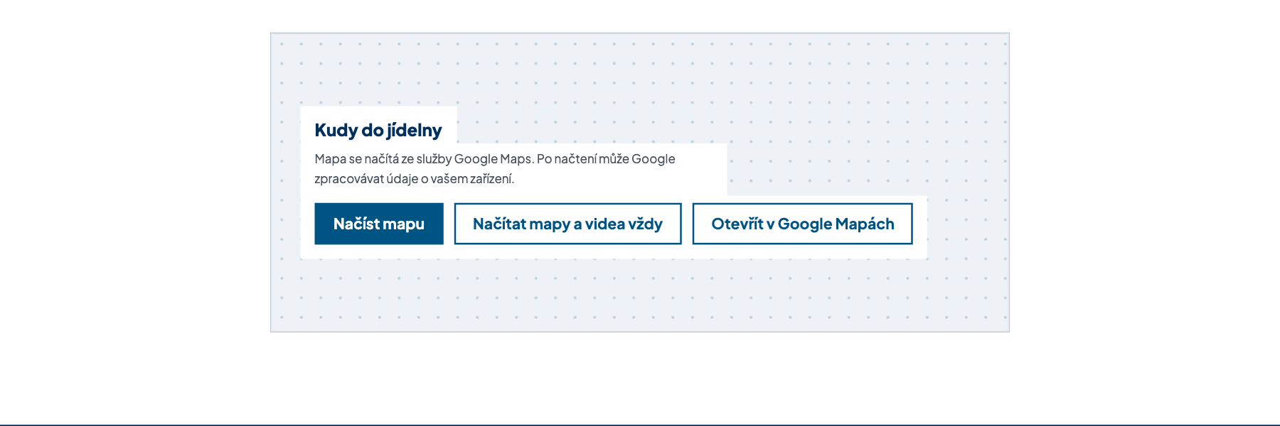 Sekce Vložená mapa / video na webu