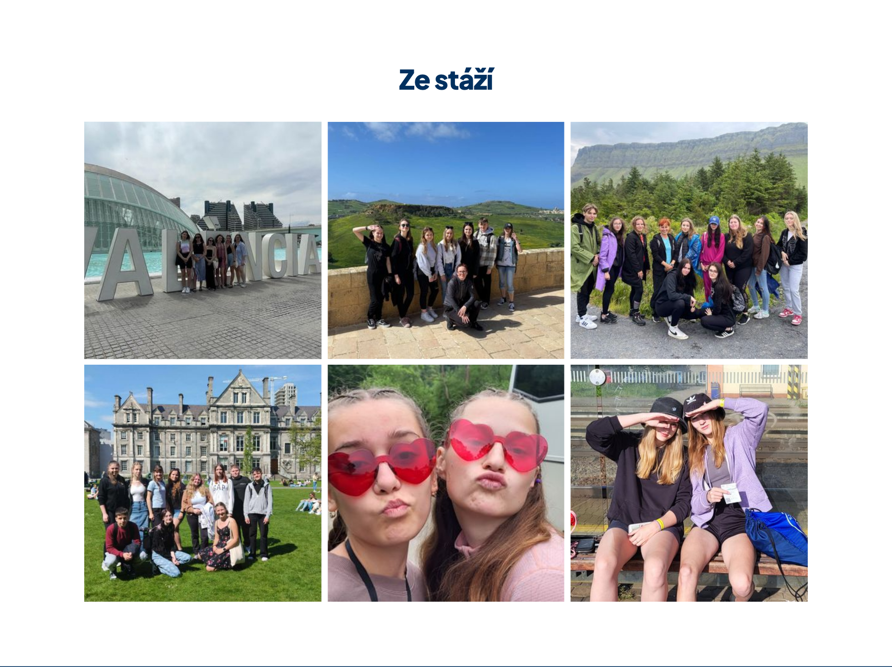 Sekce Galerie na webu školy s mřížkou náhledů