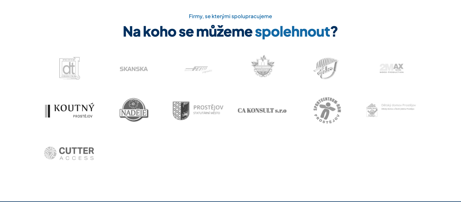 Sekce Loga partnerů na webu
