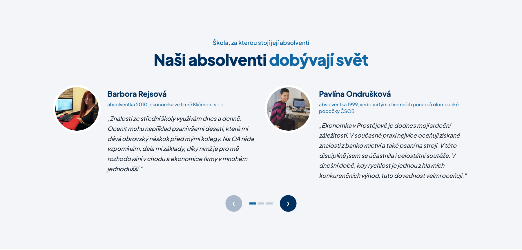 Sekce Reference na webu
